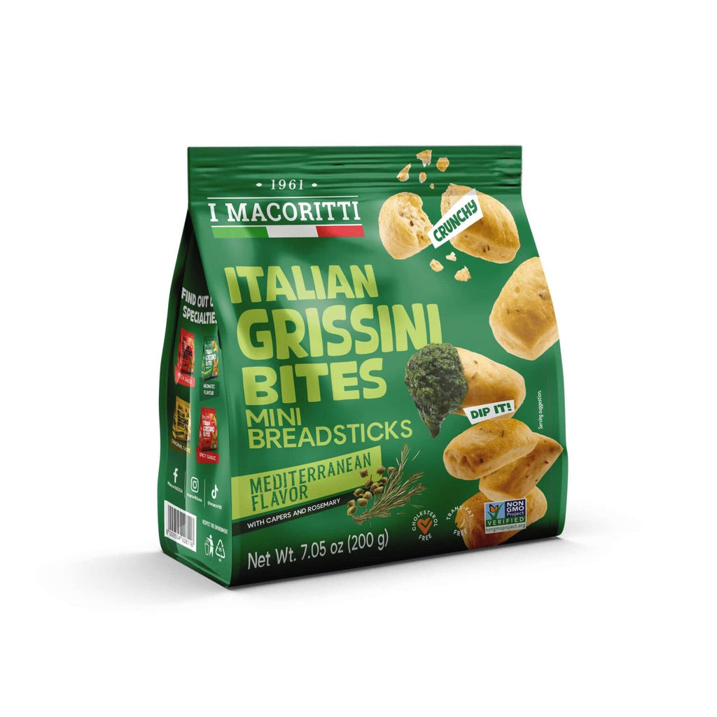 Imacoritti Italian Grissini Bites Mediterranean Flavor mini breadsticks bag 200g