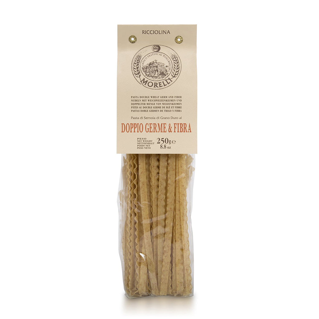 Morelli Ricciolina Pasta with Bran High Fiber Pasta with Double Wheat Germ