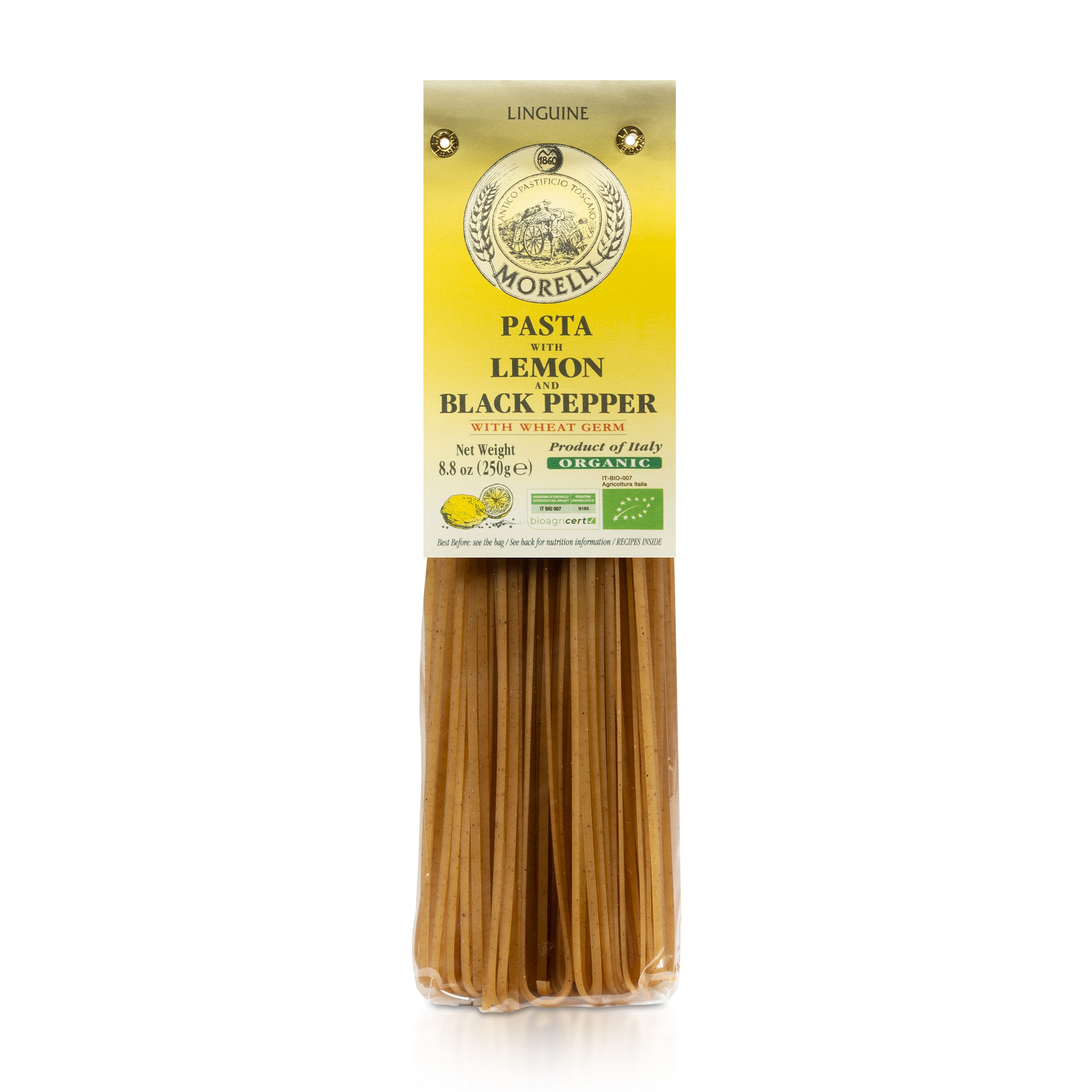 Organic Lemon Pepper Linguine - Italian Pasta by Morelli