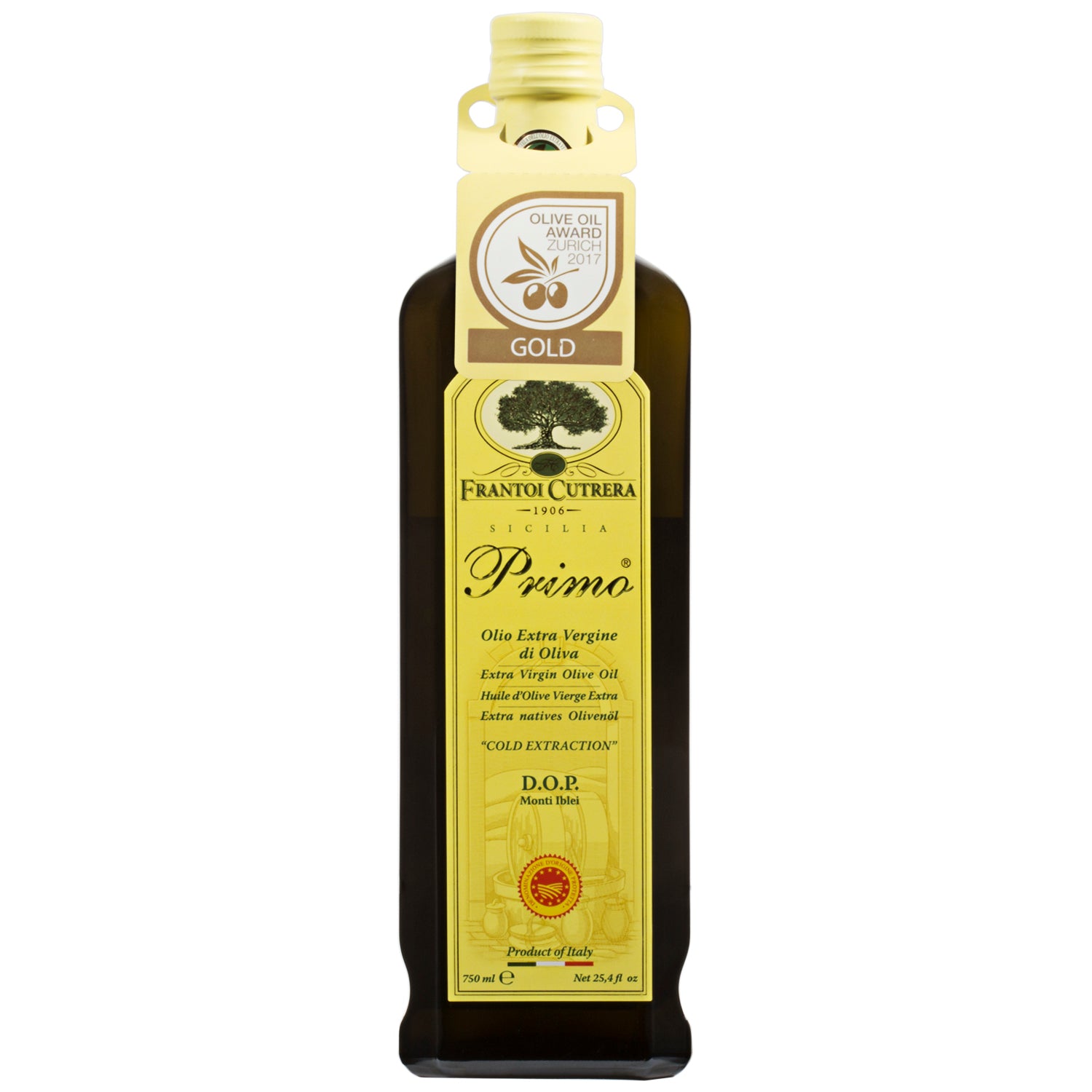 DOP Primo Cold Extracted Extra Virgin Olive Oil by Frantoi Cutrera